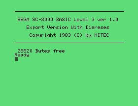 Play <b>Sega SC-3000 BASIC Level 3 v1.0</b> Online